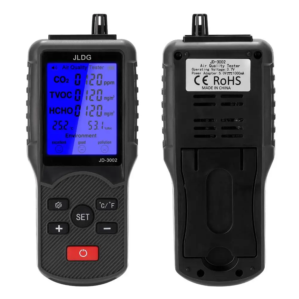 Многофункциональный тестер качества воздуха измеритель CO2 TVOC температуры и