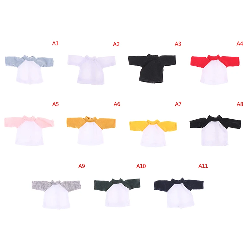 

Fashion 1pc 1/12 Doll Accessories Long Sleeve T-shirt Inside Long Sleeve, Trousers Doll Clothes Many Colors