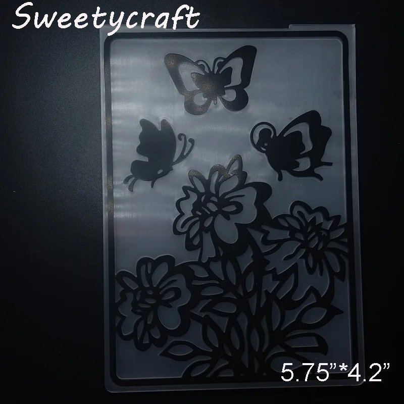 Цветок бабочка пластиковая папка для тиснения Сделай Сам альбом скрапбукинга