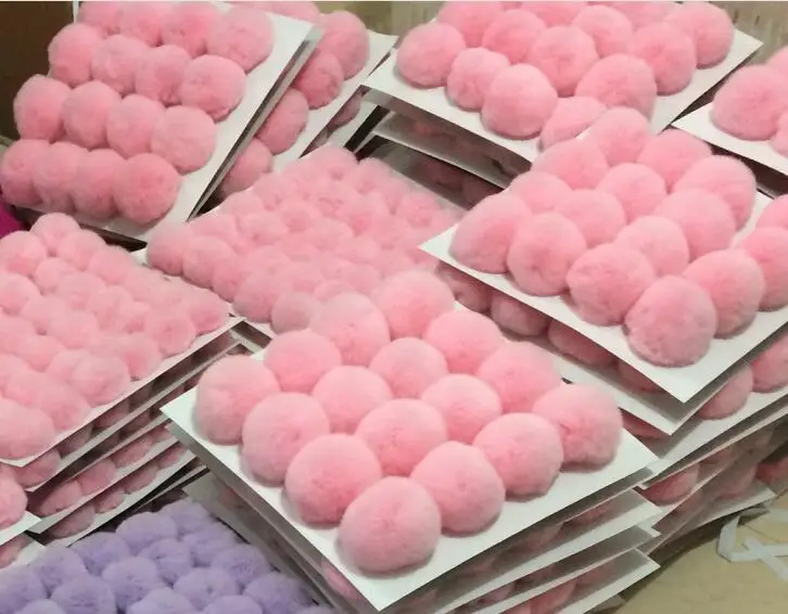 Помпон 6 см помпон из натурального меха кролика Рекс плюшевые шарики ручная