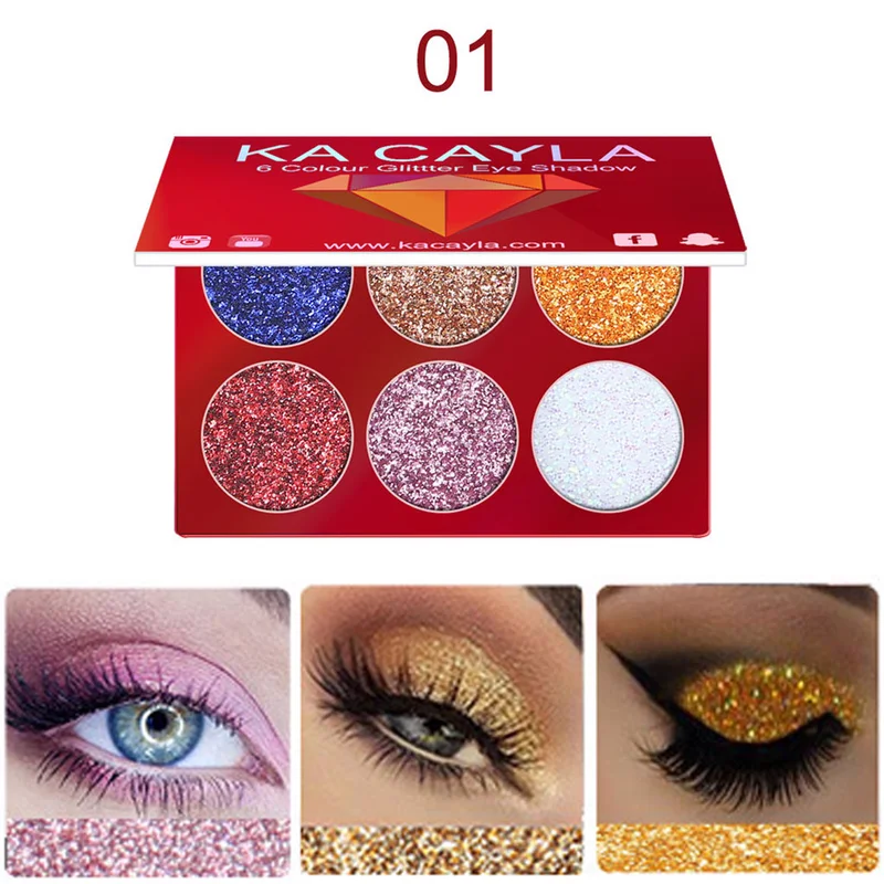 Палитра для макияжа 6 цветов блестящие тени век палитра теней матовый