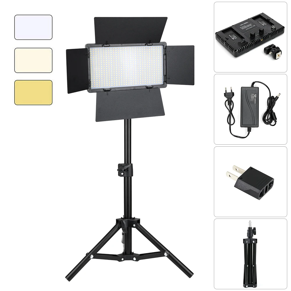 Photography Lighting Camera Photo LED Video Light Panel 3300K-5600K EU US Plug Studio Led Lamp For Shooting | Электроника