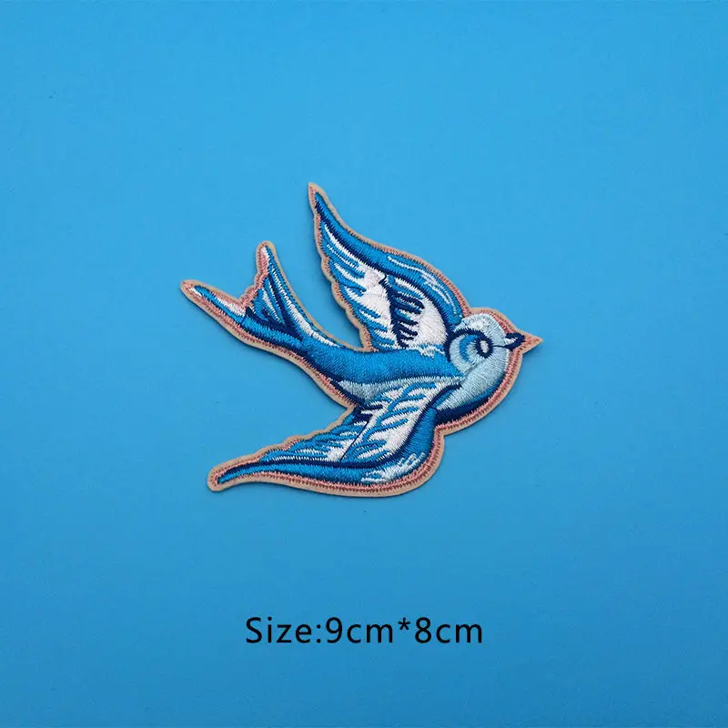 2 шт./лот вышивка Летающая синяя птица патч железо на заплатках для одежды платья