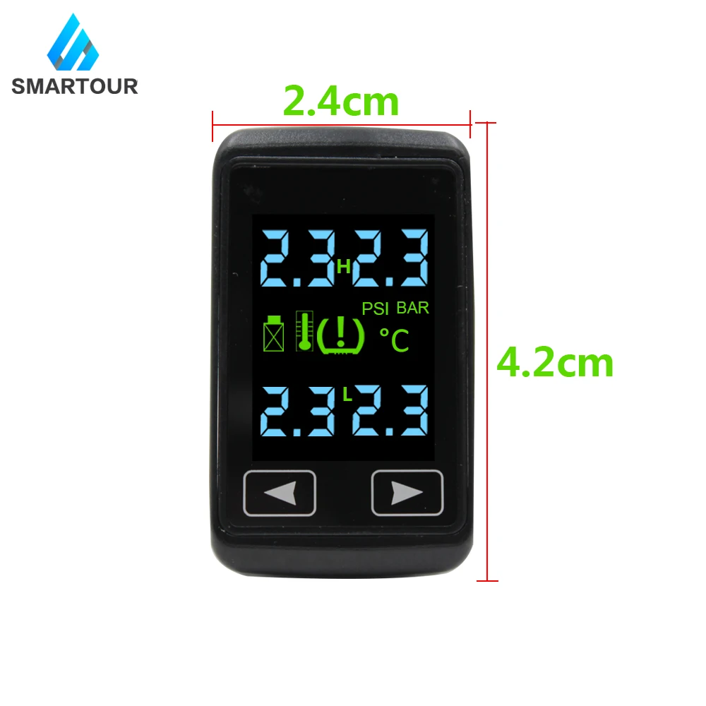 

Smartour Car Wireless TPMS Tire Pressure Monitoring System with 4 Built-in Sensors LCD Display Embedded Monitor For Honda