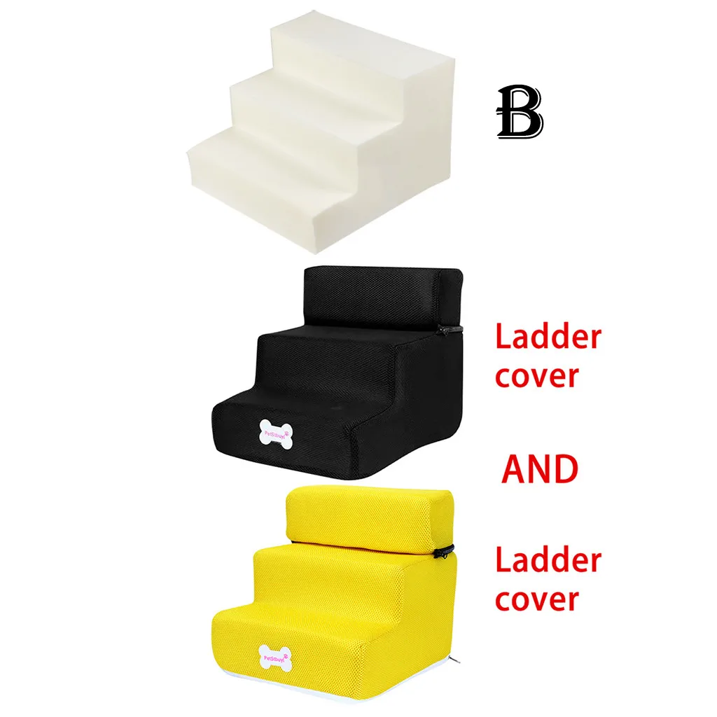 Pet Bed Stairs 3 Ladder Dog House Puppy Cat Steps Mesh Foldable Detachable Ramp Supplies | Дом и сад