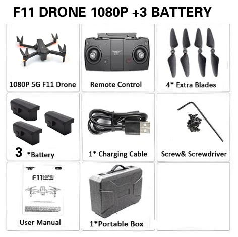3battery 1080p bag1 SJRC F11 Дрон с GPS с Wi-Fi FPV 1080 P/2 K камера бесщеточный Квадрокоптер 25 минут время полета управление жестами складной Дрон Vs CG033 - Цвет: 3battery 1080p bag1
