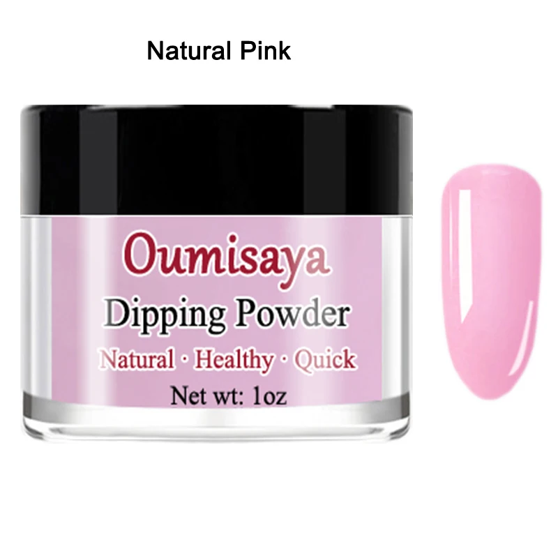 D002natural pink 1 унц./шт. Oumisaya порошок для ногтей Цвета, чистый порошок погружения и 10 мл/бутылка Dip полезных мелочей с ярлыком(Базовое покрытие, герметик для защиты, лаки для ногтей - Цвет: D002natural pink