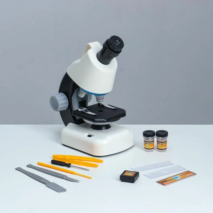 Микроскоп &quotЮный биолог&quot кратность до х1200 белый подсветка 6247998 | Инструменты