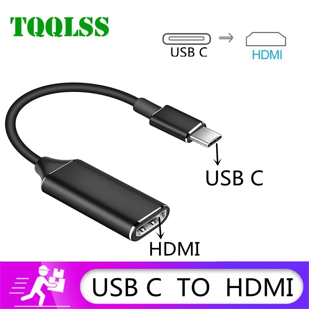 Адаптер TQQLSS с USB C на HDMI 4K 30 Гц кабель типа для Huawei Mate P20 ProMacBook Samsung Galaxy S10 USB-C адаптер |