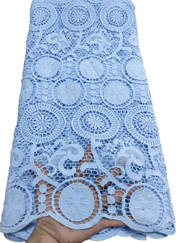 Африканский шнур кружевной ткани молочный шелк водорастворимый платье кружево