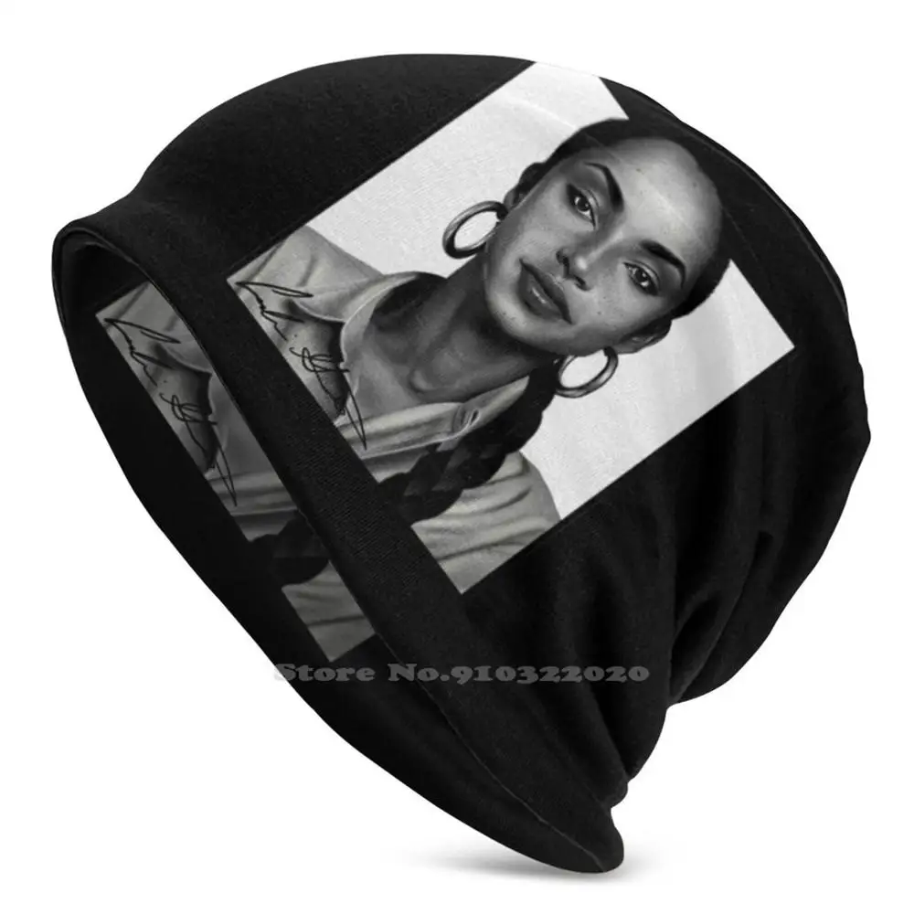 

Isalem Black And White Portrait Classic T - Shirt Unisex Men Women Thin Beanie Casual Cap 90S Singer Smooth Operator 80S Music