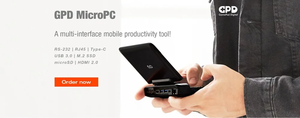 GPD Pocket 2 Pocket2 Мини ПК 8 Гб 256 ГБ 7 дюймов сенсорный экран мини ПК карманный ноутбук Intel Celeron 3965Y Windows 10