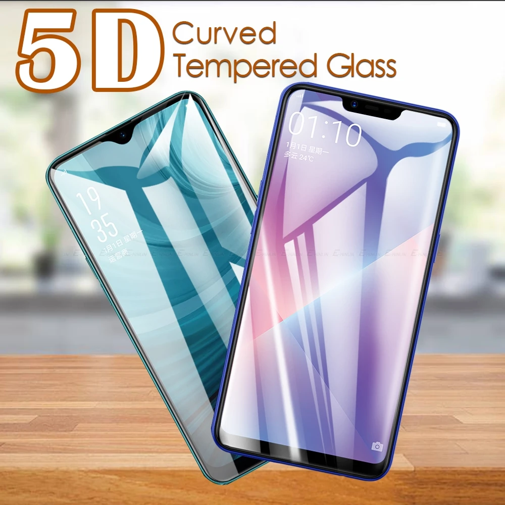

5D Curved Edge Full Cover Film For OPPO Ace2 AX5 AX5s AX7 A9x A11x A3s A5s A5 A9 2020 A9x A8 A7 Tempered Glass Screen Protector