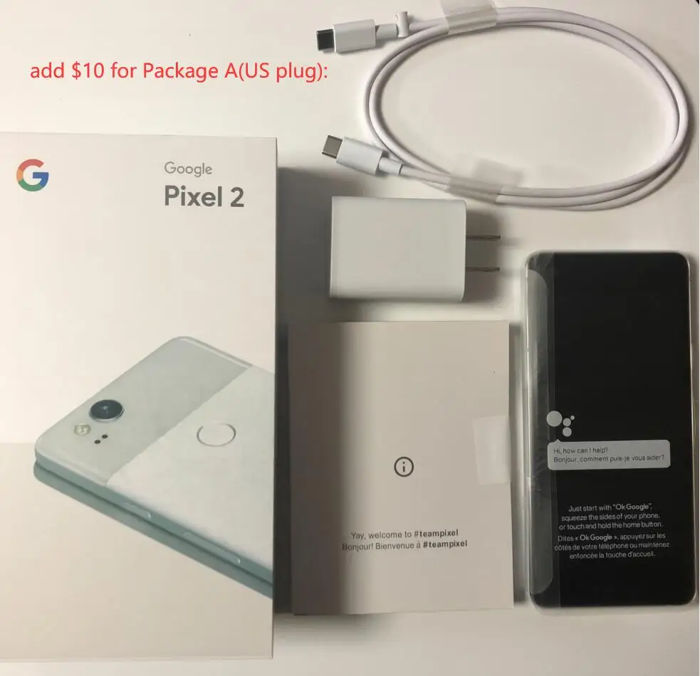 Разблокированный смартфон Google Pixel 2 5,0 ''дюймов, Восьмиядерный, с одной sim-картой, 4G LTE, Android, мобильный телефон, 4 Гб ram, 64 ГБ, 128 ГБ rom, смартфон