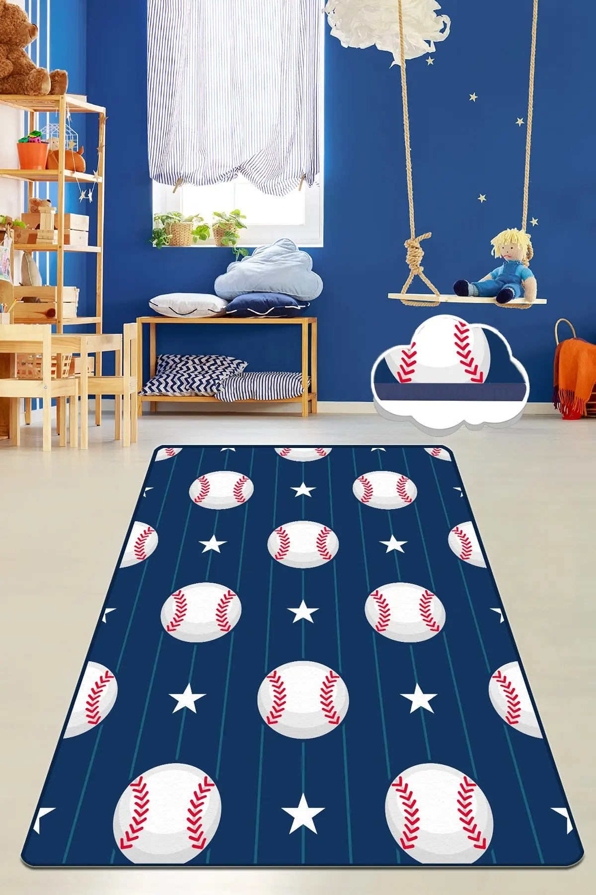 

Etgdecor Star Ball 80x150 cm 32 ''x 59'' inch Kids Non-Slip Area Rug