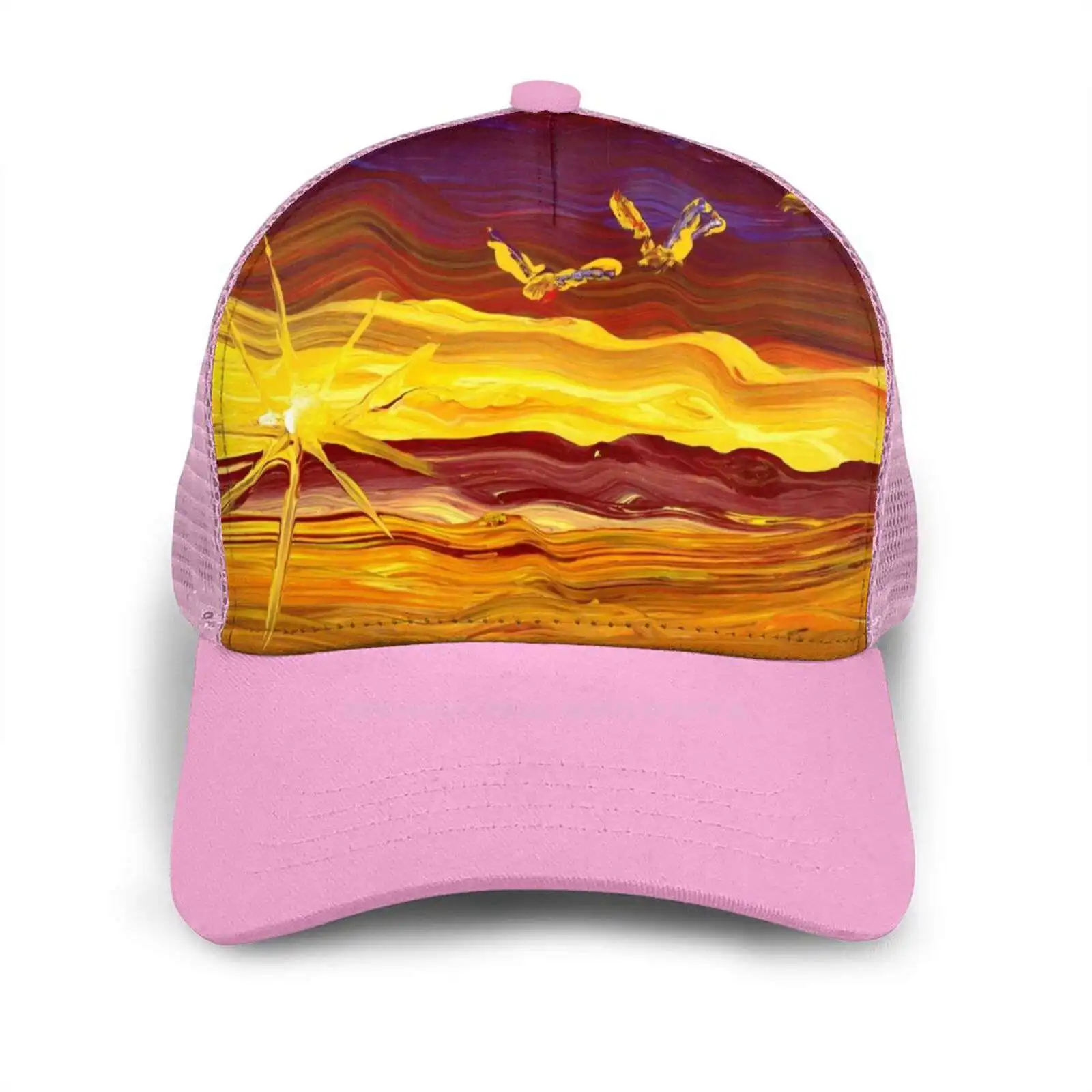 

First Day Birds Curved Edge Mesh Baseball Cap I Can 4 Isaac Isaac Slagle Handpainted Autism Art By Isaac
