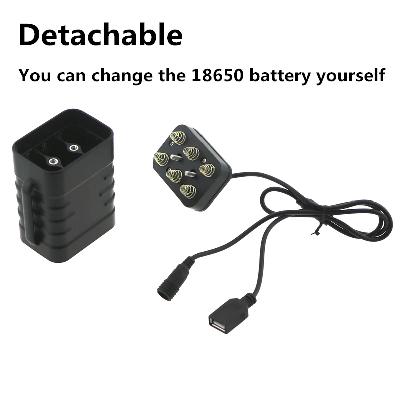 Detachable Rechargeable 18650 Battery Pack Case USB Output 5V For Mobile Phone& DC Output 8.4V For Bike Lights+ 8.4V Charger