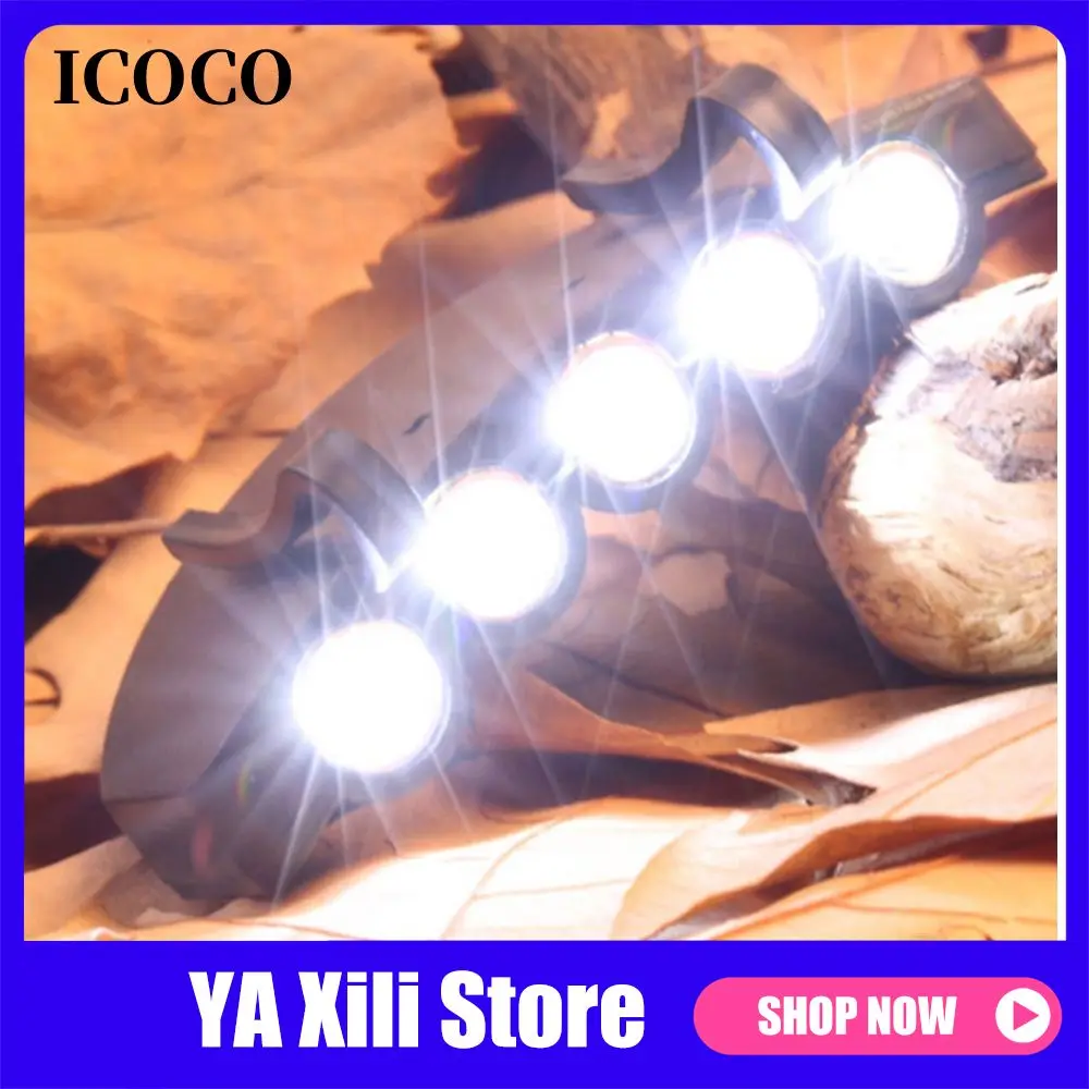 

5 LED Cap Hat Brim Clip Lamp Head Light Headlight Headlamp Working in Darkness Places Fishing Camping Hiking and Outdoor