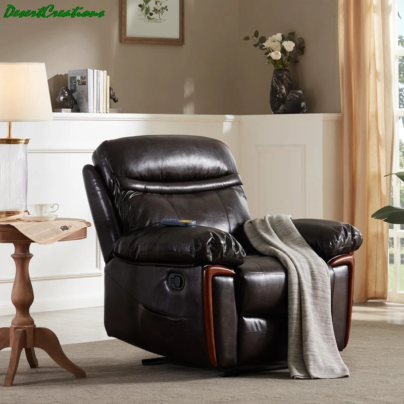 

Раскладное массажное кресло из искусственной кожи для отдыха с тепла и вибрационный массаж диван кресла (коричневый)