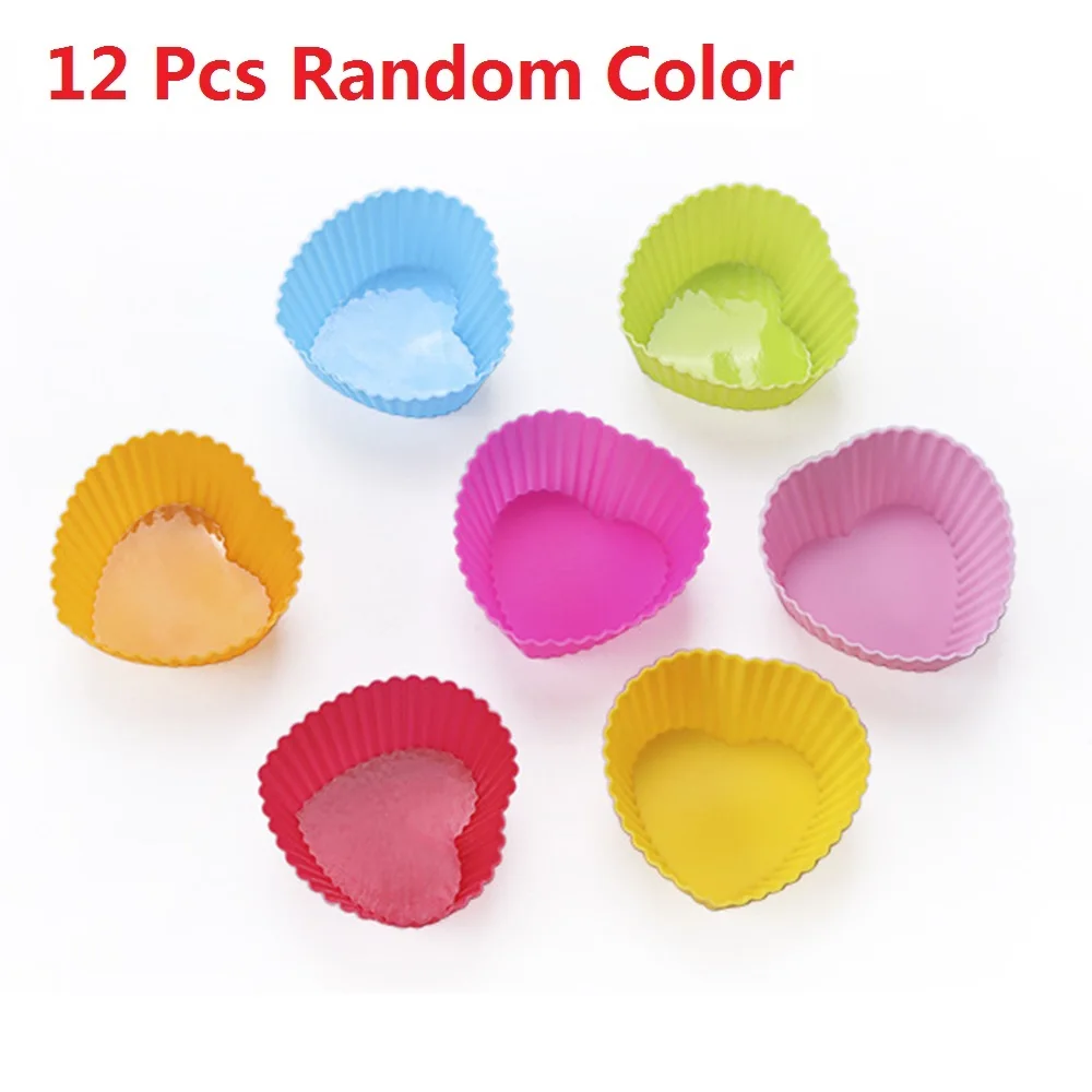 

7cm Silicone Muffin Case Cupcake Mould Baking Tart Mold Reusable Multiple Styles For Bread Loaf Pate Toast Cakes Quiche