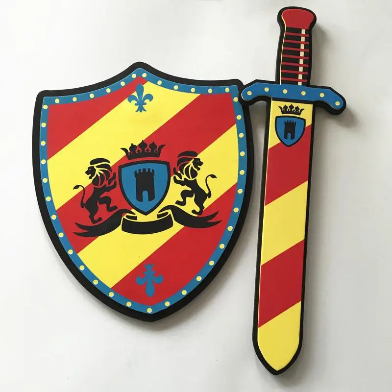 Juego de escudo de espada pirata de Eva para ni&ntilde;os, Cosplay al aire libre, pel&iacute;cula de Anime, Arma de juguete suave de espuma, regalos de simulaci&oacute;n-1
