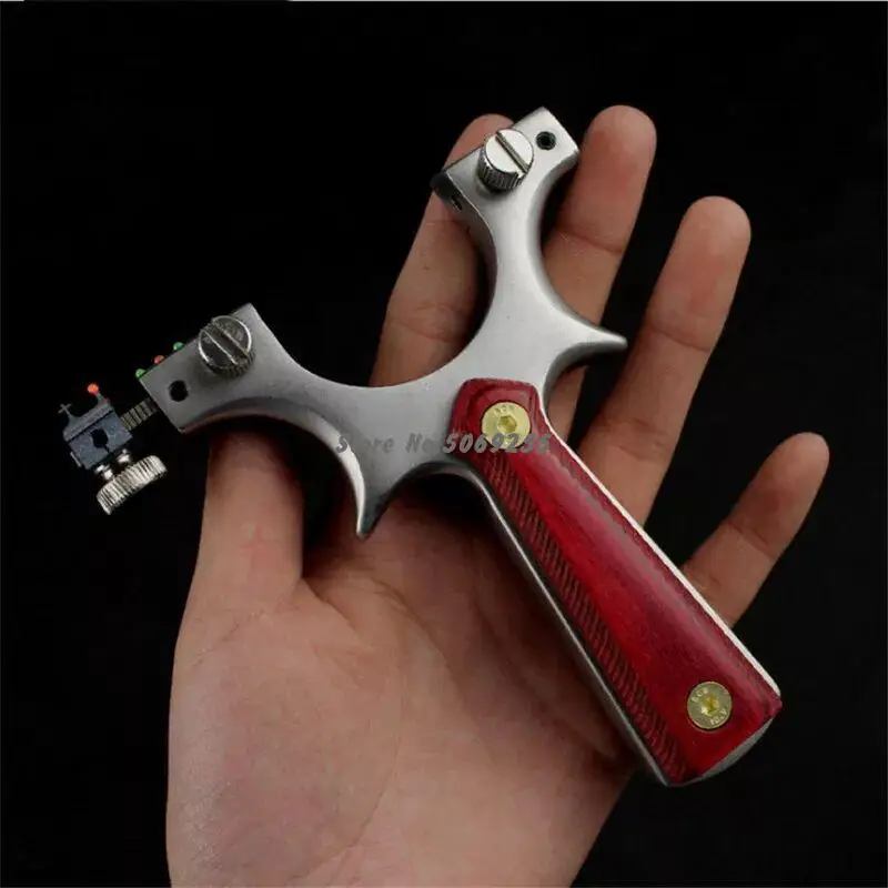 Охотничья Рогатка из нержавеющей стали с деревянной ручкой и плоской резиновой