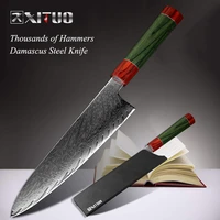 xituo 8 angle wooden handle knife japanese damascus steel chef knife handmade sushi santoku frozen cooking kitchen accessories