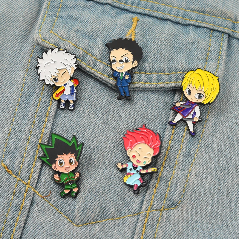 Классическая мультяшная эмалированная булавка на заказ HUNTERxHUNTER Gon Killua Kurapika Leorio