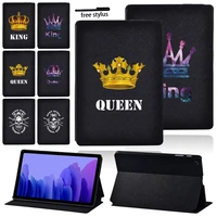 tablet case for samsung galaxy tab a7 10 4 2020 printed crown pu leather folding stand protective cover for sm t500 sm t505