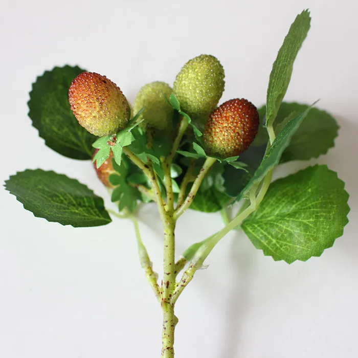 Растение искусственные цветы фрукты украшение весло для фруктов дикая клубника