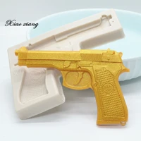pistol silicone molds baby birthday cupcake topper fondant molds jelly candy gun chocolate mould cake decorating baking tools