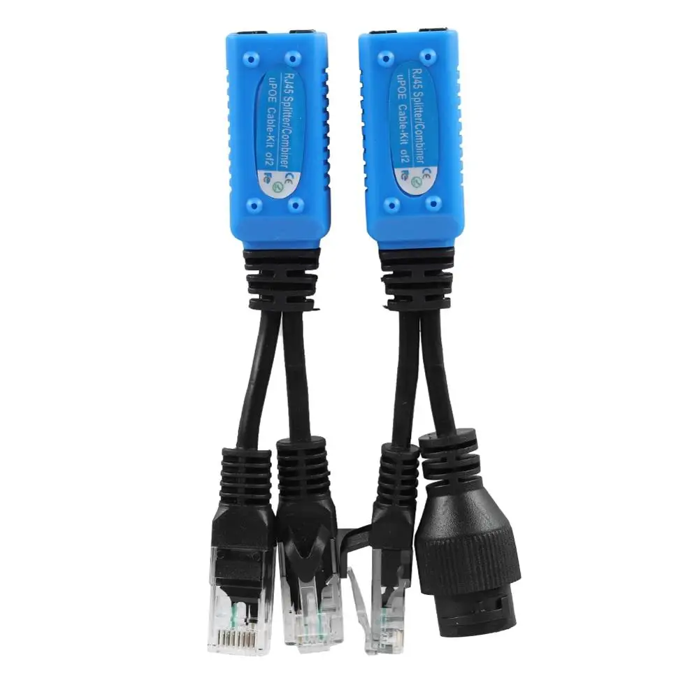 1 Pair POE Network Splitter Separator Receiver for RJ45 Network Cable PoE Splitter Injector
