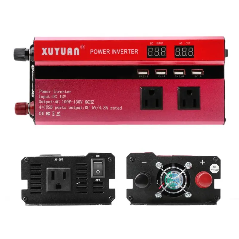 

5000W Solar Power Inverter Sine Wave LED 4 USB DC12V To AC110V/220V Convert