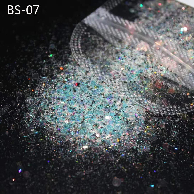 

1 Bag Nail Art Glitter Flakes Powder Colorful Mermaid Pink Mix Shapes Sequins Polish Manicure Nails Art Decorations Accessories