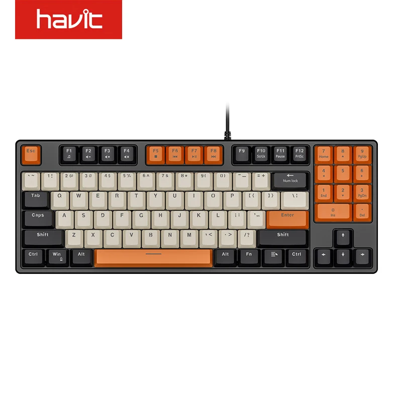 

Havit Gaming Mechanical Keyboard Red Switch With PBT ABS Keycaps For PC Tablet Desktop Gamer Wired USB 89 keys