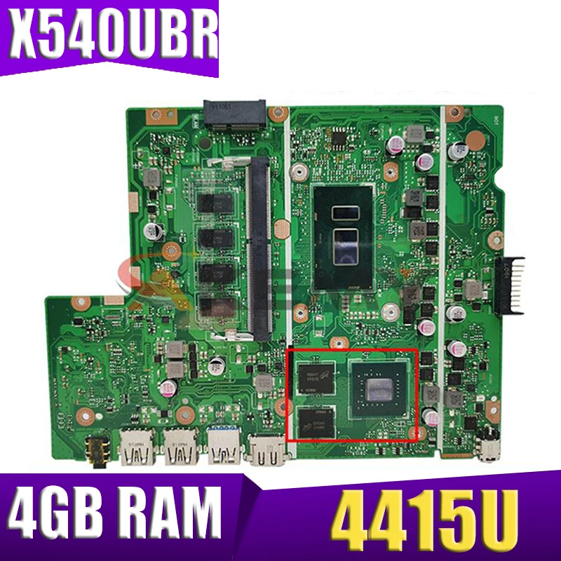 

Akemy X540UBR notebook motherboard For ASUS X540UV X540UB X540UBR laptop motherboard mainboard with 4415U CPU 4GB RAM 2GB GPU