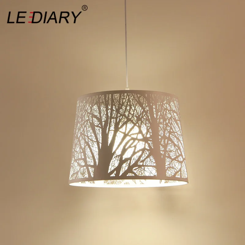 Железная Подвесная лампа LEDIARY с белым рисунком деревьев европейский ресторан