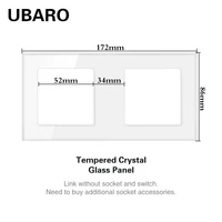 ubaro tempered glass panel frame 86 146 172 258 344 43086mm multi size middle hole 52mm only socket accessory diy installation