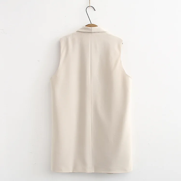 Spring/Autumn Women Vests Oversize Casual Fashion Loose Sleeveless Long Coat solid Open Stitch No buttons plus size outerwear | Женская