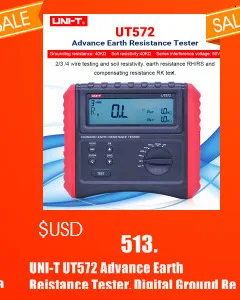 ЖК-дисплей с подсветкой UNI-T UT501A 100V-1000V мегомметром изоляции заземления Измеритель сопротивления заземления тестер Мегаомметр вольтметр