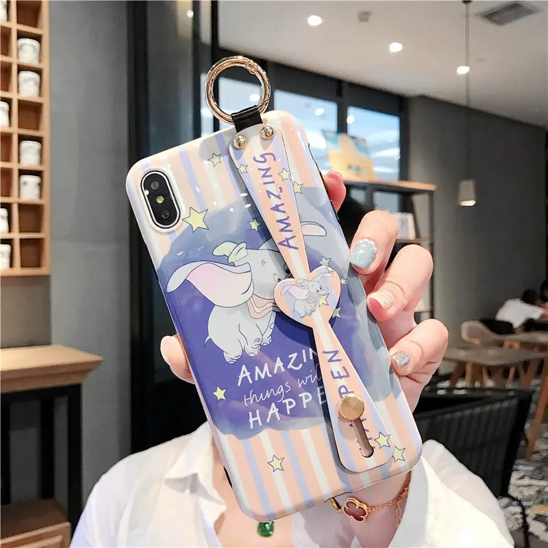 Мультяшный чехол для телефона Dumbo для iPhone 11 Pro Max XR XS Max X милый силиконовый ремешок для пары чехол для iPhone 7 8 6 6S Plus Coque