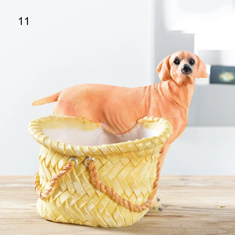 

Цветочный горшок из смолы в форме милой собаки с дренажным отверстием, распродажа