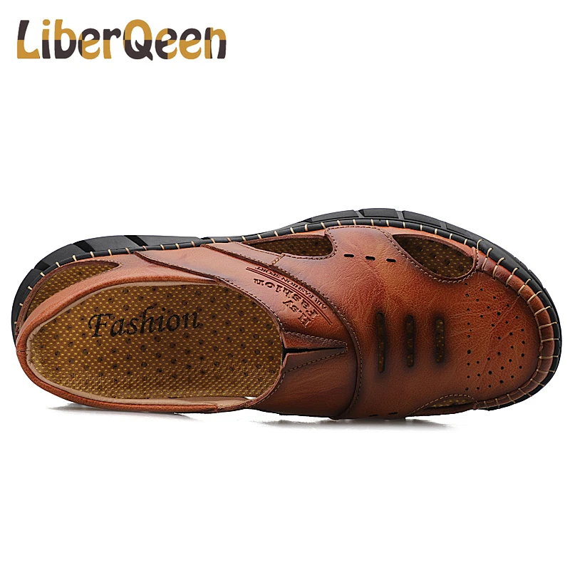 LIBERQEEN PU Summer Slip On Water Sports Mens Boots 24Beach Open Toe Sandals Big Size 8 2020 New | Обувь