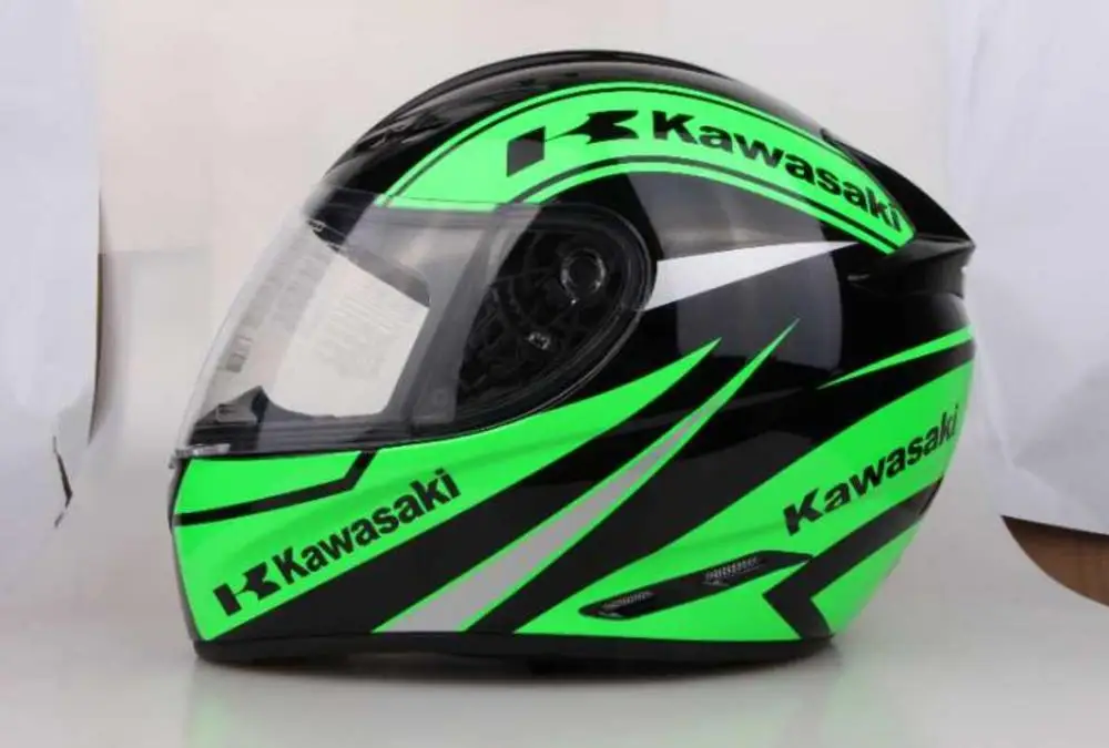 Мотоциклетный Профессиональный гоночный шлем для Kawasaki классический зеленый