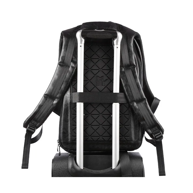 Модный мужской рюкзак черный ПВХ чехол дорожная сумка для ноутбука 15 дюймов