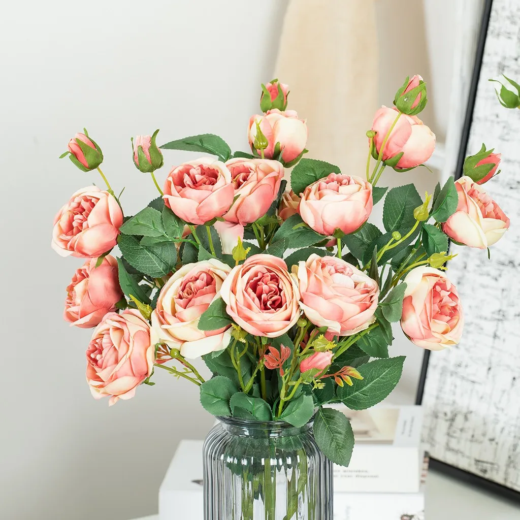 Искусственные цветы Красочные Фланелевые розы искусственные букет невесты