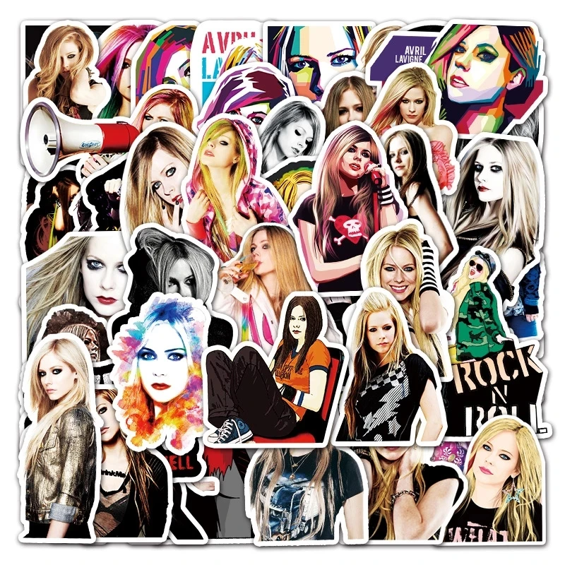 103050pcs singer avril lavigne stickers diy phone laptop luggage guitar wall notebook car graffiti decal toy sticker for kids free global shipping