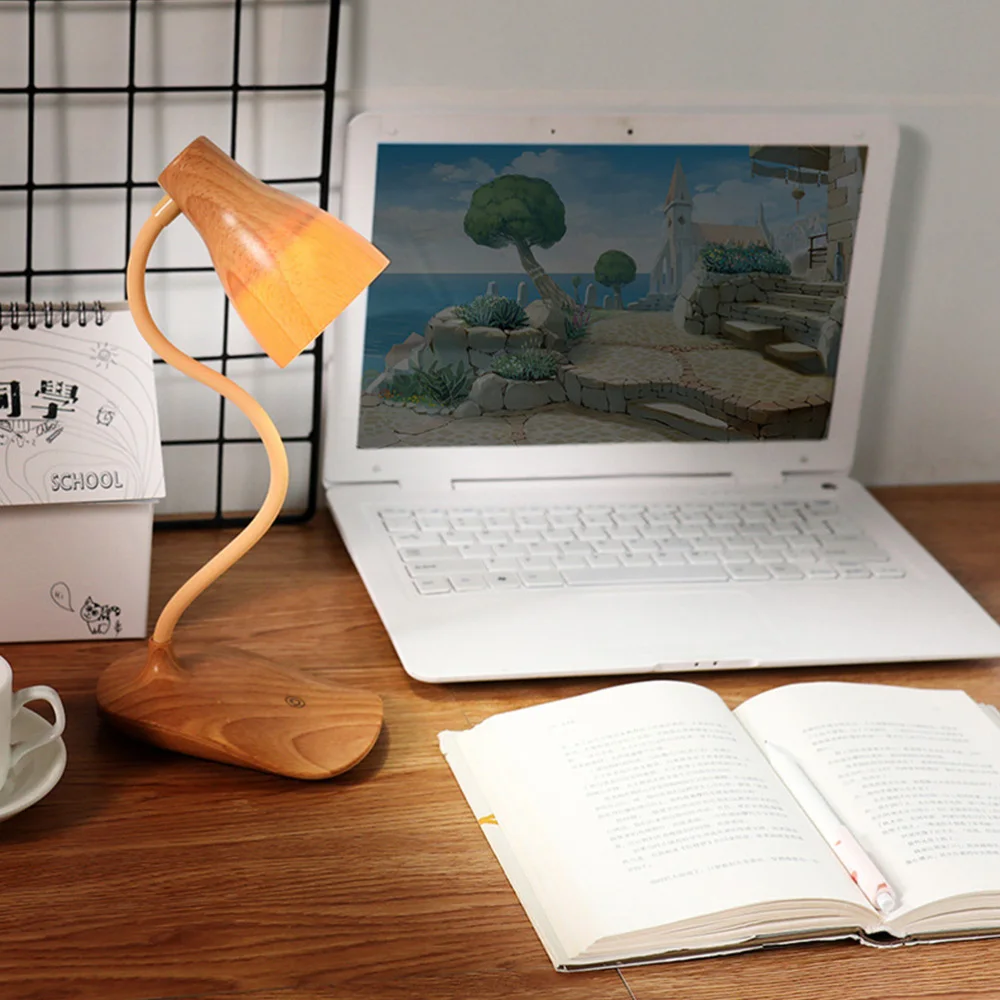 

1pc Atmosphere Light Romantic Lamp Night Light Desktop Lamp Wood Color