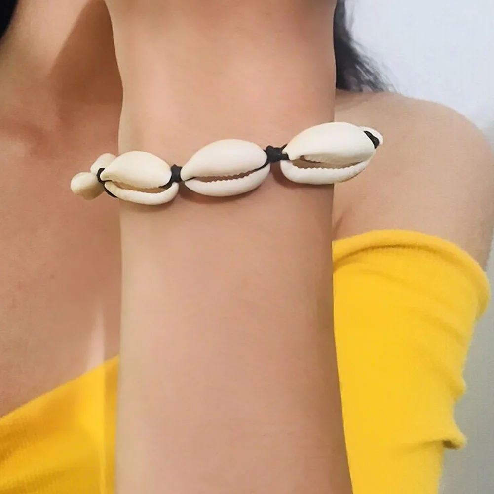 

2020 Hot Sold Boho Chain Natural Sea Shell Fashion Beach Jewelry Women Bracelet Charm Bohemian White Color Chain Wristband