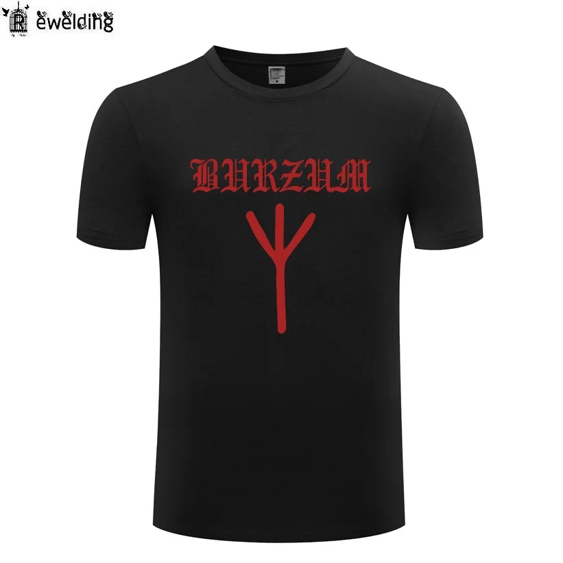 

Футболка мужская с принтом музыки рок Burzum руны, хлопковая рубашка в стиле хип-хоп, с коротким рукавом, забавная уличная одежда